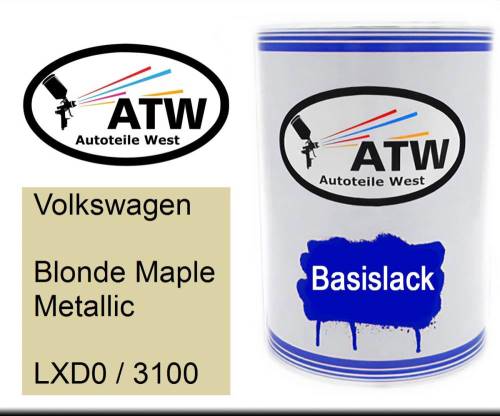 Volkswagen, Blonde Maple Metallic, LXD0 / 3100: 500ml Lackdose, von ATW Autoteile West.